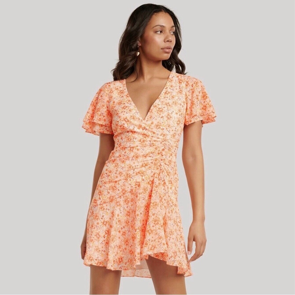 🔥🔥🔥NEW Ever New Melbourne Floral Wrap-like Mini  Dress Size 8